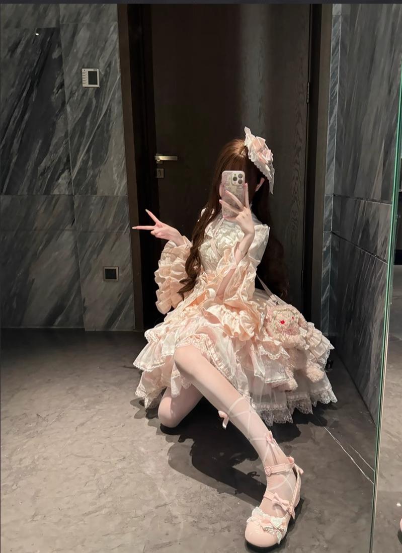 Solo Puppet Sweet Lolita OP Dress with Princess Long Sleeves - image 18