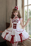 White Candy Satin Ballet Sweet Lolita JSK Dress - image 1