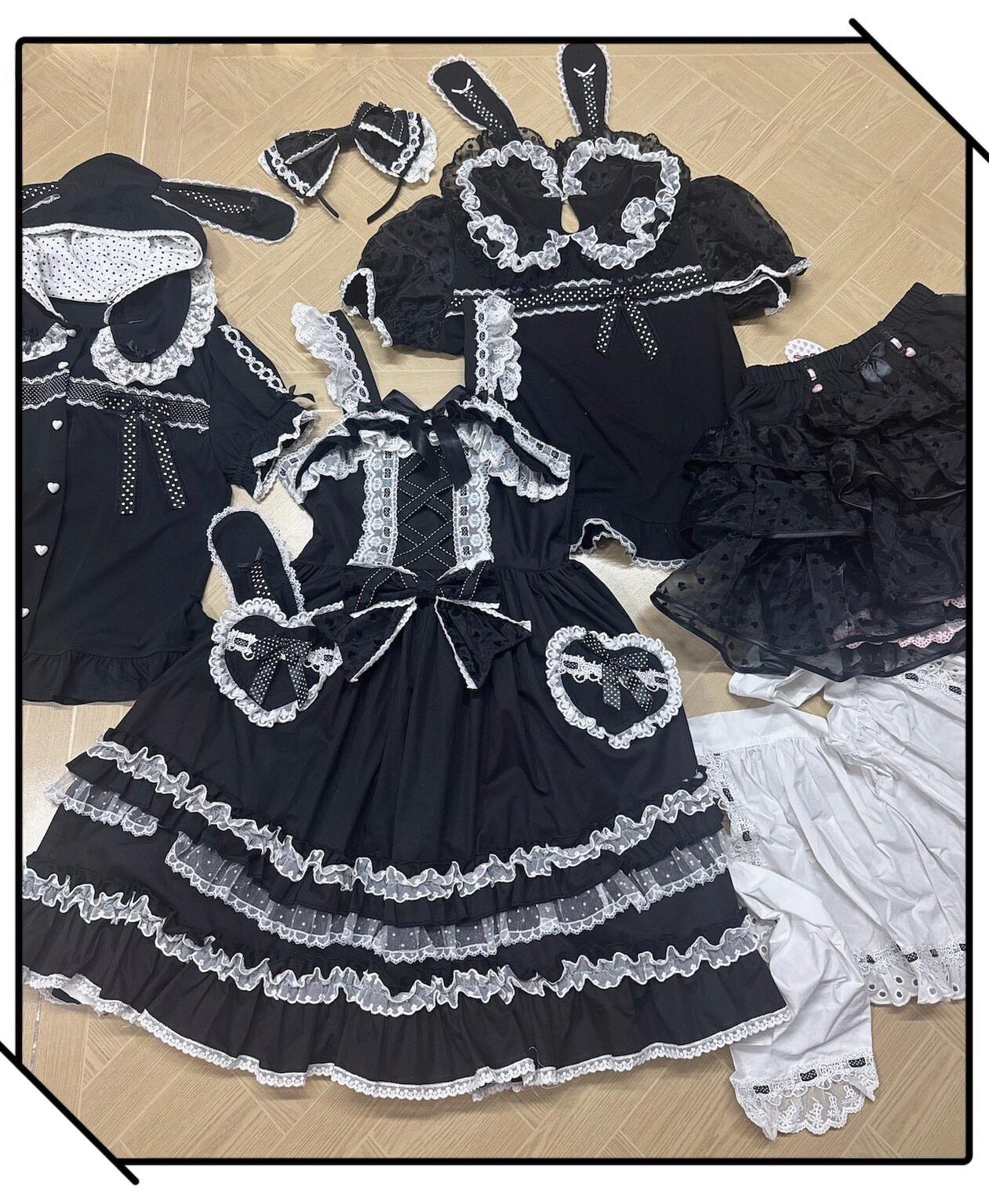 Little Dessert Chef - Old School Lolita JSK Dress, Cream-Like Ruffle and Accessories - image 17