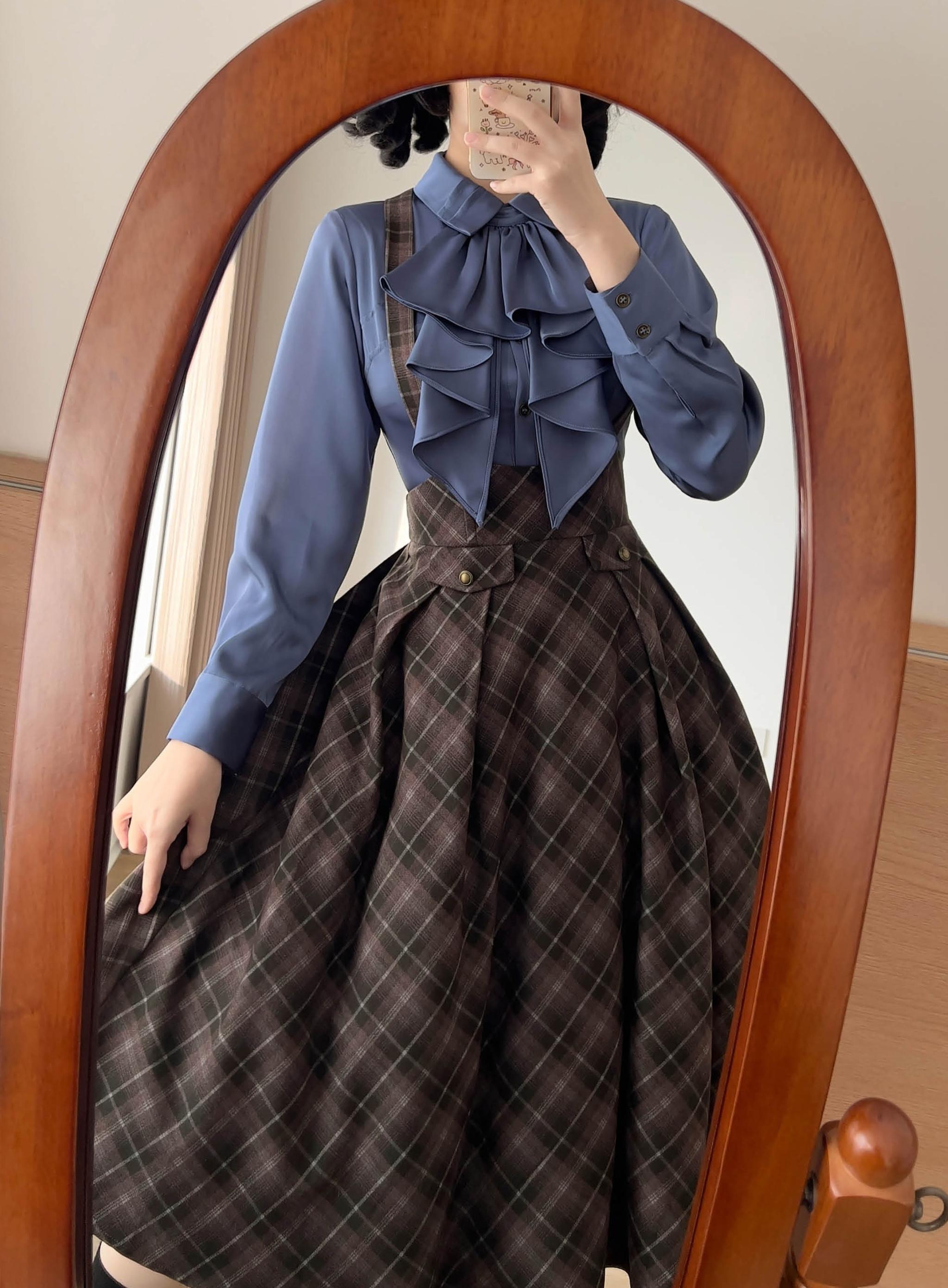 Forest Dew - Elegant Lolita Slim-Fit Shirt with Detachable Jabot - image 20