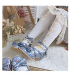 Elegant Lolita Gold Foil Printed Tights - image 9