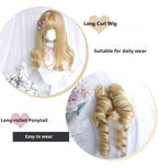 55cm Blonde Curly Lolita Wig with Detachable Double Ponytails - image 7