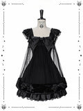 Black Gothic Pearl and Bow JSK Dress - image 1