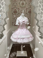 Snowy Pink Cotton JSK Dress with Ruffle Edging - image 3