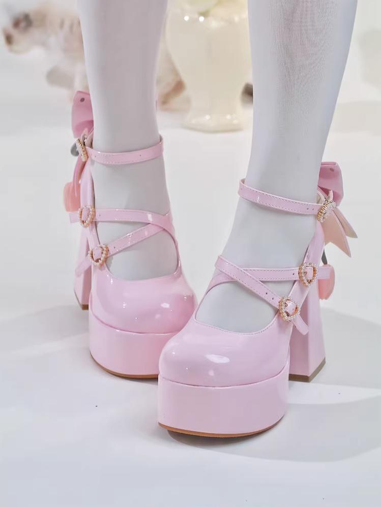 Whispering Tulip - Classic Lolita Heel Shoes with Detachable Bows - image 6