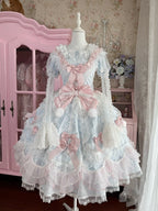 Azure Cotton Sweet Lolita Blouse with Detachable Lace Sleeves - image 2