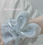 Cute Lolita Bunny Ears Cuffs Lace Summer Butterfly Hand Sleeves - image 14