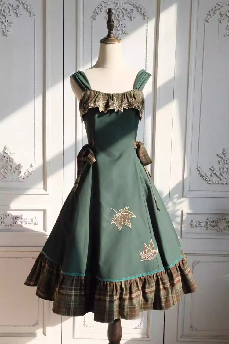 Autumn Chronicles - Sweet Lolita JSK Dress in Red & Green - image 15
