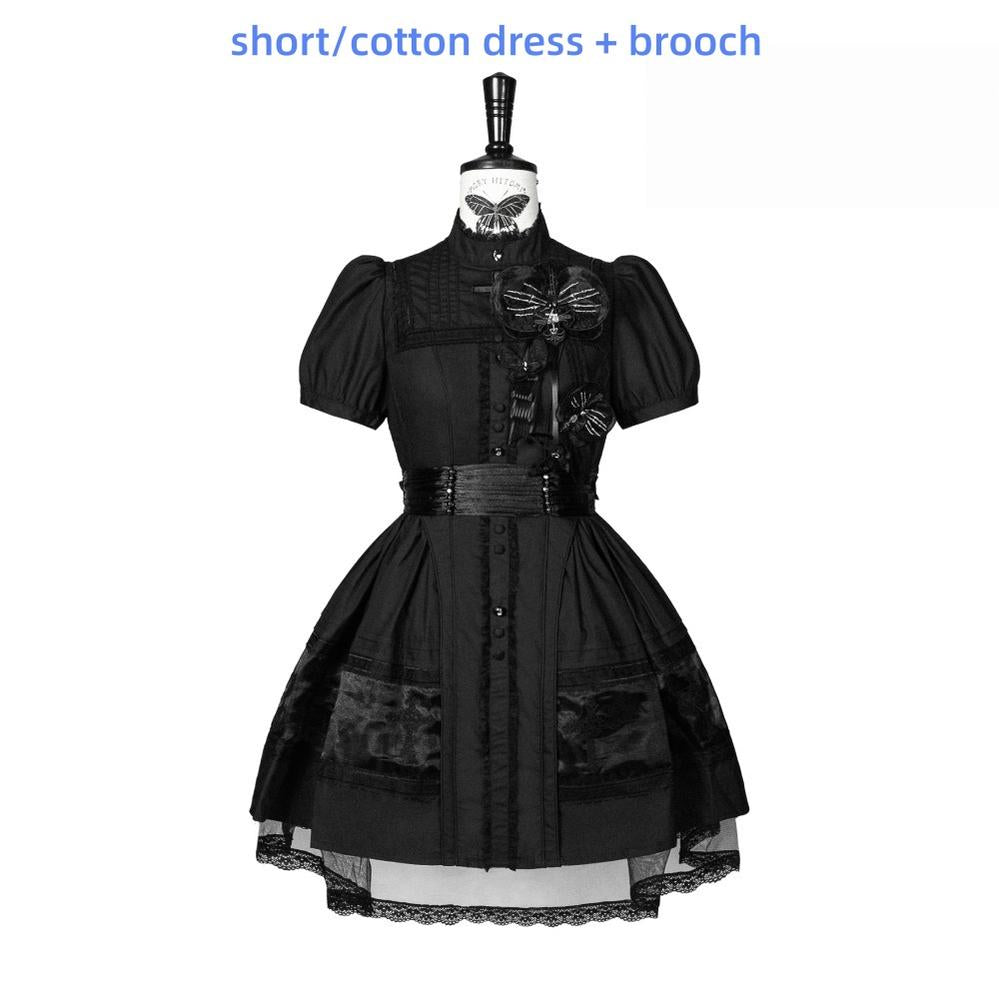 Ghost Orchid - Gothic Lolita OP Dress, Embroidered Cross - image 48