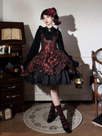Red and Black Lace Trim JSK Gothic Lily - Miss Point - image 4