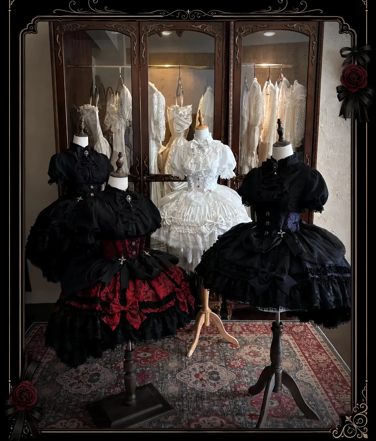 Spider Cross Knot Gothic Lolita Skirt and Blouse Set - image 1