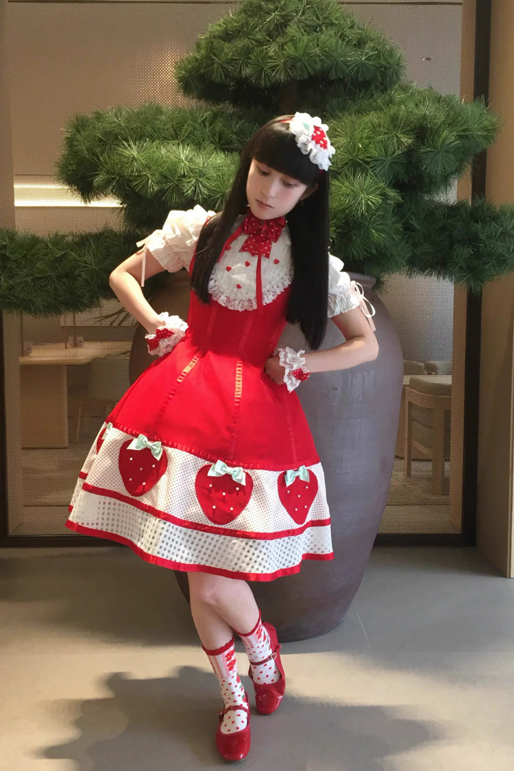 Miss Peculiar Strawberry Sweet Lolita Dress Two Colors - image 15