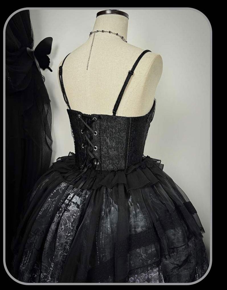 Bone-Eroded Butterfly - Gothic Lolita JSK & SK Set - image 55