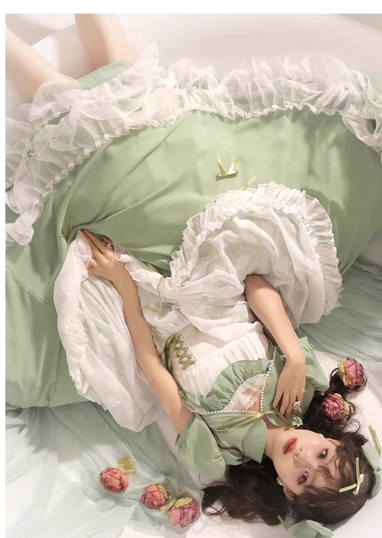 Toting Basil Plus Size Wedding Lolita Green Bridal JSK - image 4