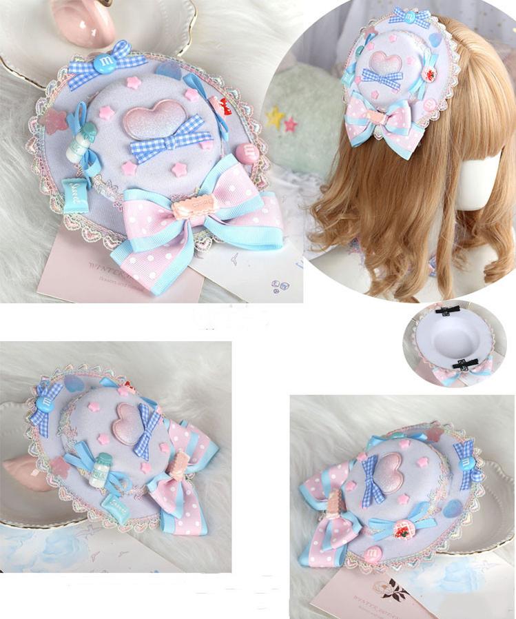 Pink and Blue Sweet Lolita Bow Headwear - image 20