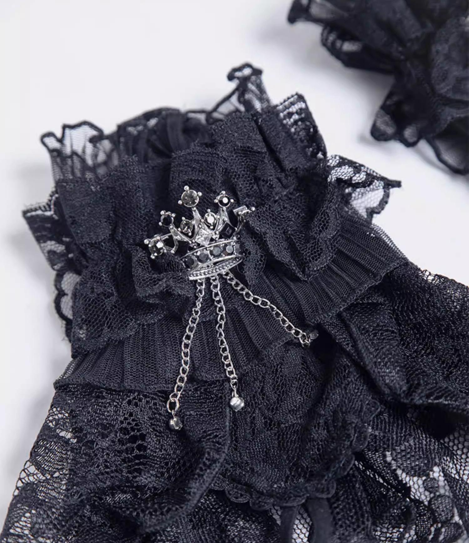 Gothic Lolita Lace Cuffs, Crown Decoration - image 5