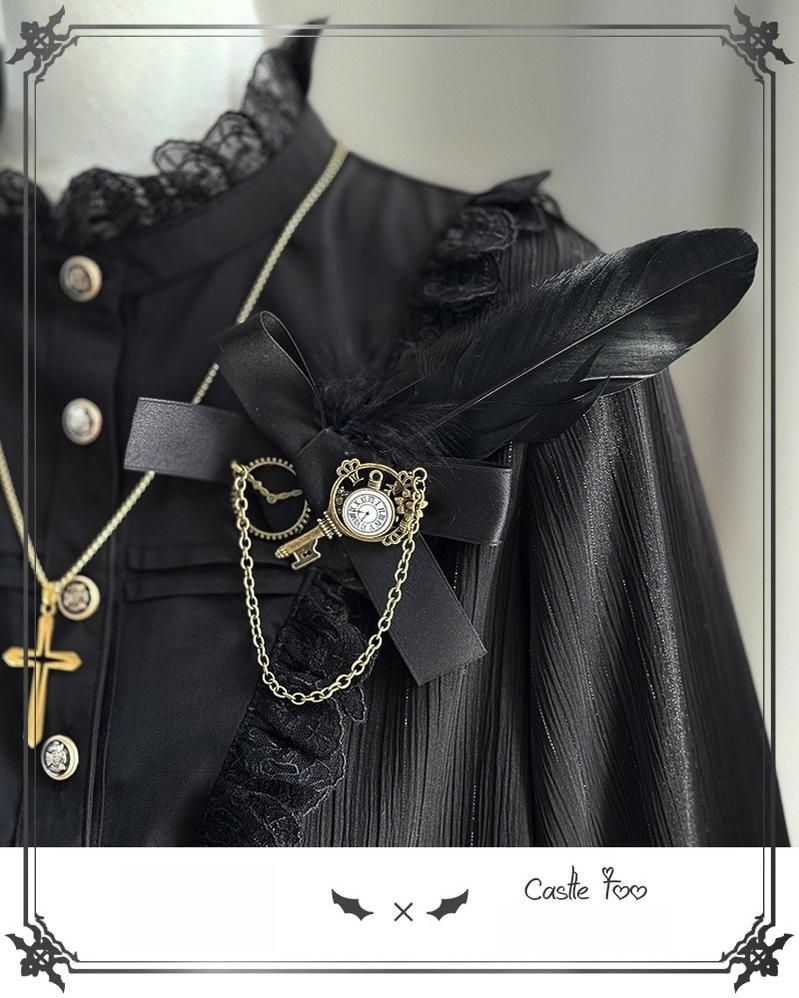 Black Moonlight - Ouji Lolita Chiffon Shirt Outfit Collection - image 24