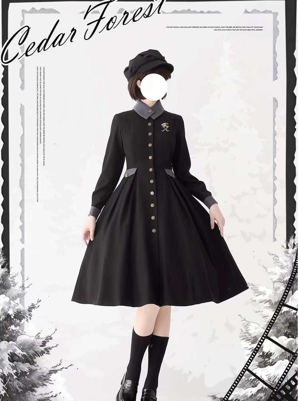 Classic Full Cardigan - Elegant Winter Lolita Coat Dress - image 11