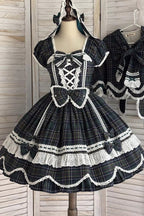 Gingham Petal Bunny - Sweet Lolita OP Dress in Green - image 10
