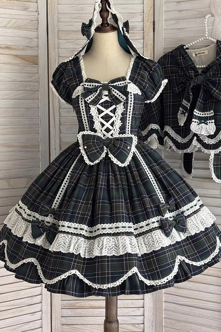 Gingham Petal Bunny - Sweet Lolita OP Dress in Green - image 10