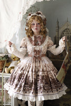 Teddy Bear Party - Daily Sweet Lolita Short-Sleeve OP Dress - image 4