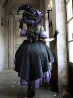 Purple Black Gothic Underbust JSK and Off Shoulder Blouse Set - image 2