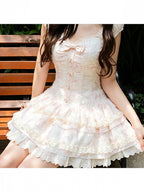 Pink Heart Button Corset Dress and Ruffle Cardigan Set - image 4