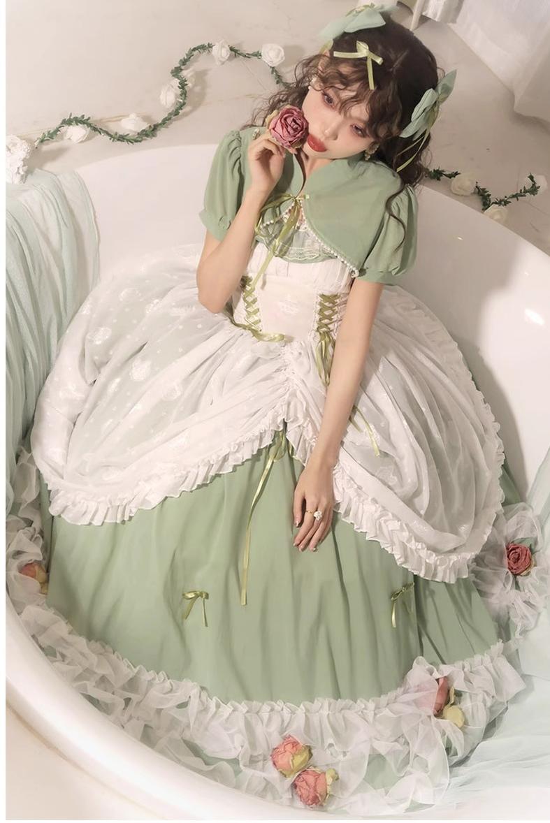 Toting Basil Plus Size Wedding Lolita Green Bridal JSK - image 3