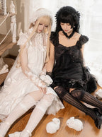 Black Gothic Lace Flutter-Sleeve Lolita JSK Dress - image 3