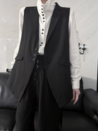 Aont Black Slim-Fit Single-Breasted Ouji Waistcoat - image 2