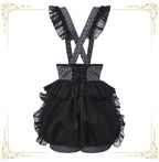 Immortal Bunny's Invitation - High-Waist Ouji Lolita Lantern Shorts, Detachable Straps - image 3