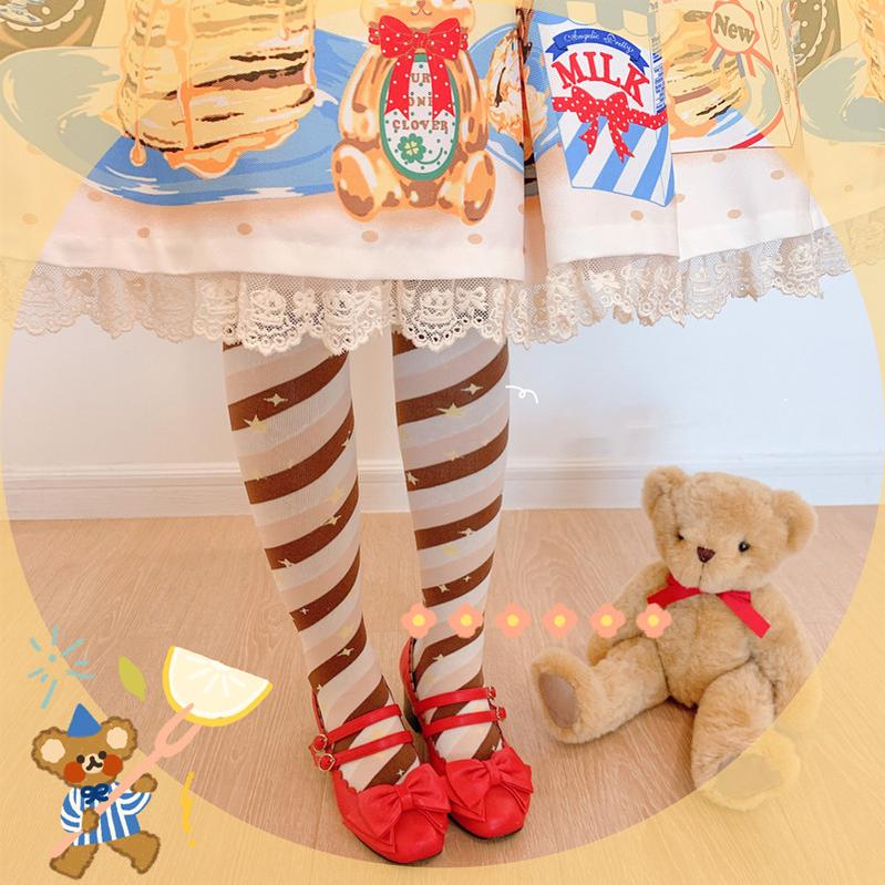 Macaron Lolita Cute Stripe Socks - image 30