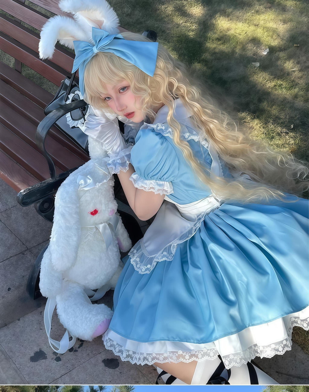 Dream Doll - Plus Size Maid Lolita OP Suit Black and Blue Dress - image 5
