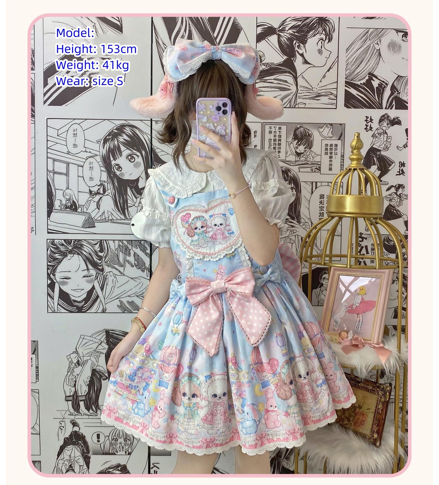 Puppy Parks - Sweet Lolita Kawaii Puppy Lolita Salopette - image 7
