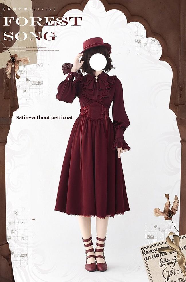 Astris - Classic Lolita SK Double-sided Wearing Fishbone Skirt - image 13
