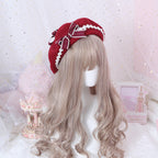 Xiaogui - Sweet and Lovely Daisy Bowknot Woolen Beret - image 1