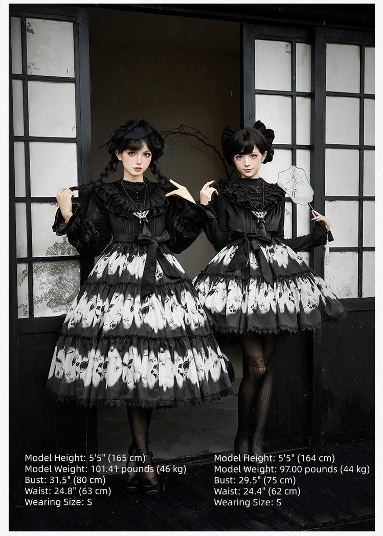 Dead Leaf Butterfly Gothic Lolita JSK and OP Dress Set - image 4