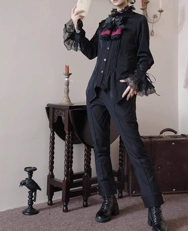 Coffin of Pilgrimage - Medieval European Ouji Lolita Shirt & Pants Suit - image 24