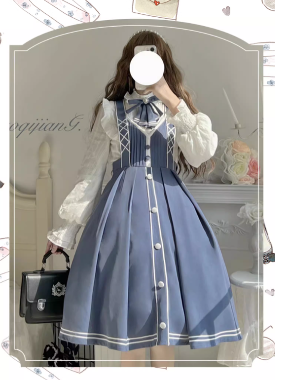 Chunlv Lolita - Book of Lies - Elegant College Style Princess JSK Set - image 10