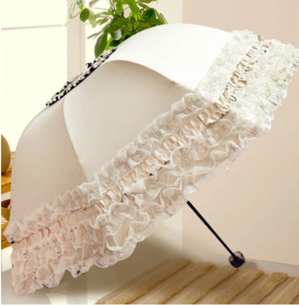 Princess Lolita Sunshade Parasol, Lace Ruffles - image 1