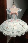 Flora Isle Butterfly Sweet Elegant Lolita JSK Dress in Green - image 1