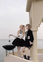 Erosion Heart F-Type - Ouji Lolita Suit Black Velvet Shorts and Skirt - image 9
