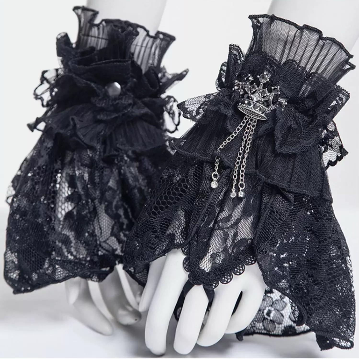 Gothic Lolita Lace Cuffs, Crown Decoration - image 3