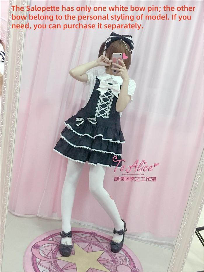 Old School Lolita Salopette Suit Tiered Dress - image 6