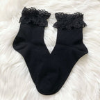 Lace-Trimmed Lolita Cotton Socks - 4 Colors - image 3
