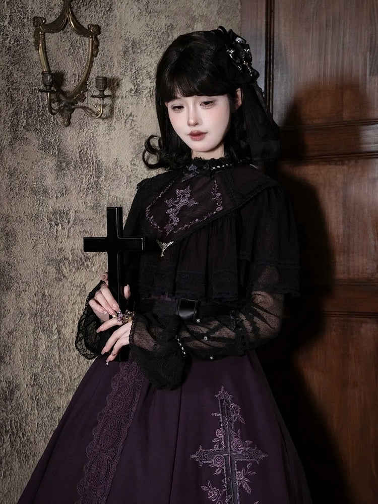 Embroidered Gothic JSK with Lace Accents - image 6