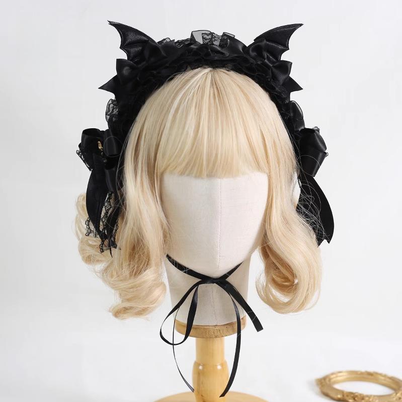 Halloween Gothic Lolita Hairband, Detachable Devil Wings - image 3