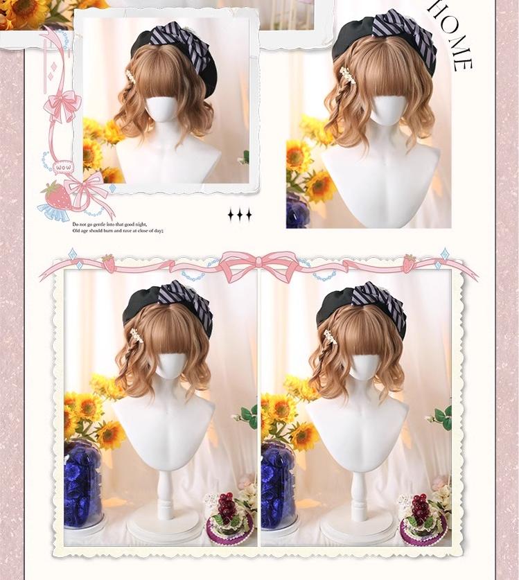Kawaii Short Curly Lolita Wig with Bangs - image 5