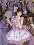 Chinese-Inspired Butterfly Lolita Dress Set with Headpiece and Wrist Cuffs - image 5