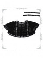 Layered Black Tulle Cape for Gothic Ensembles - iris de nuit - image 2